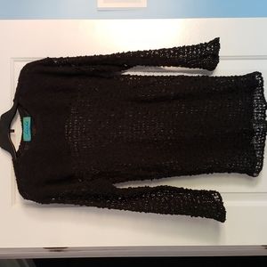 Black woven tunic/ cover-up